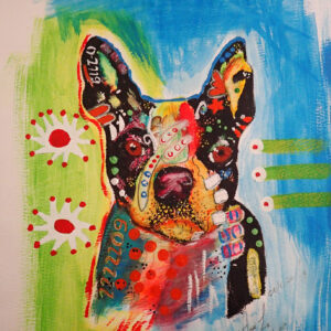 Boston Terrier Colorful Abstract Print Art Image