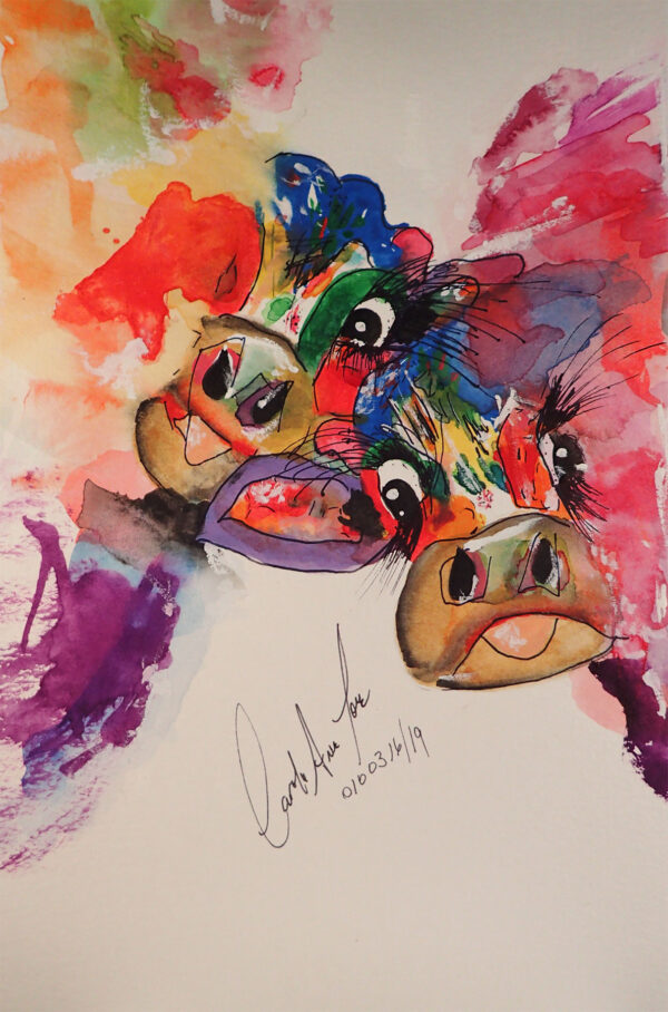 Colorful Abstract Print Art Cows entitled Mooshine 4 x 6 image for the Variants