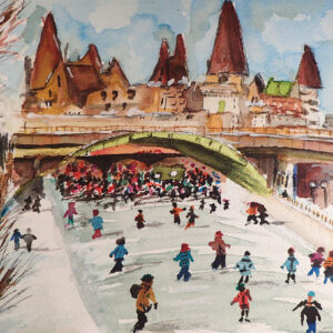 Rideau Canal Skateway Colorful Abstract print Art Image Opt